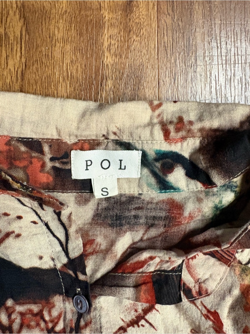 POL Women's Mini Dress - Cream, Brown, Rust, Teal